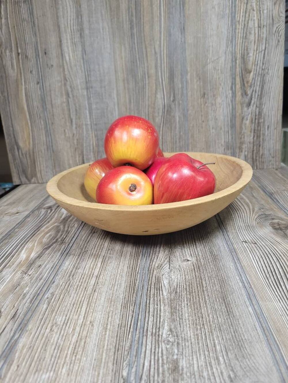 Vintage Wooden Dough Bowl Oval  Primitive Farmhouse Kitchen Rustic Centerpiece